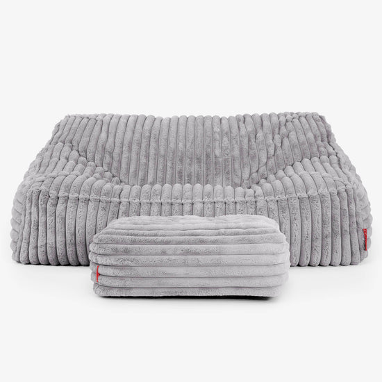 Sloucher Sakkosekk Sofa - Ultrabehagelig Kord Grå 03