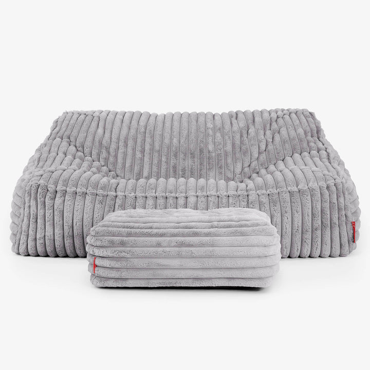 Sloucher Sakkosekk Sofa - Ultrabehagelig Kord Grå 03