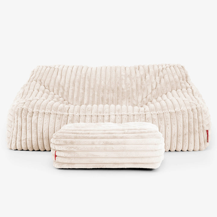 Sloucher Sakkosekk Sofa - Ultrabehagelig Kord Krem 03