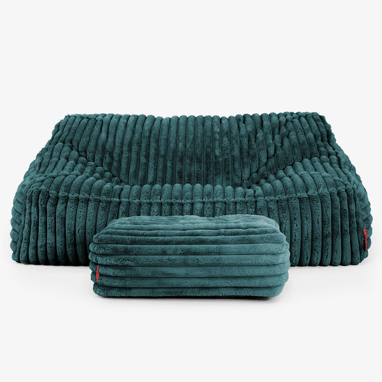 Sloucher Sakkosekk Sofa - Ultrabehagelig Kord Mørketurkis 03