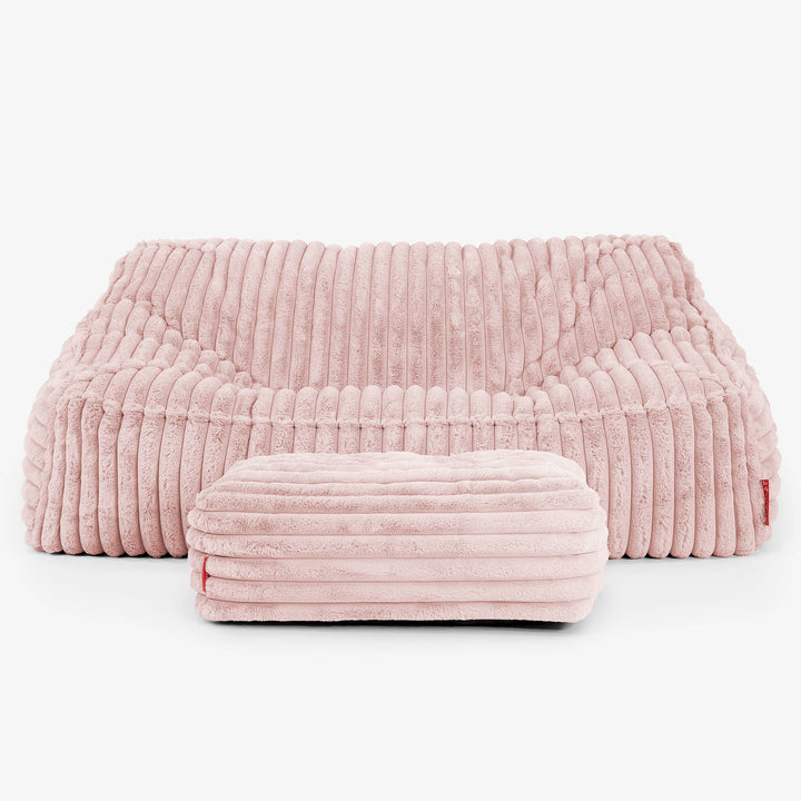 Sloucher Sakkosekk Sofa - Ultrabehagelig Kord Støvete Rosa 03