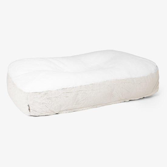 Sloucher XL-hundeseng - Kanin-fuskepels Hvit 01