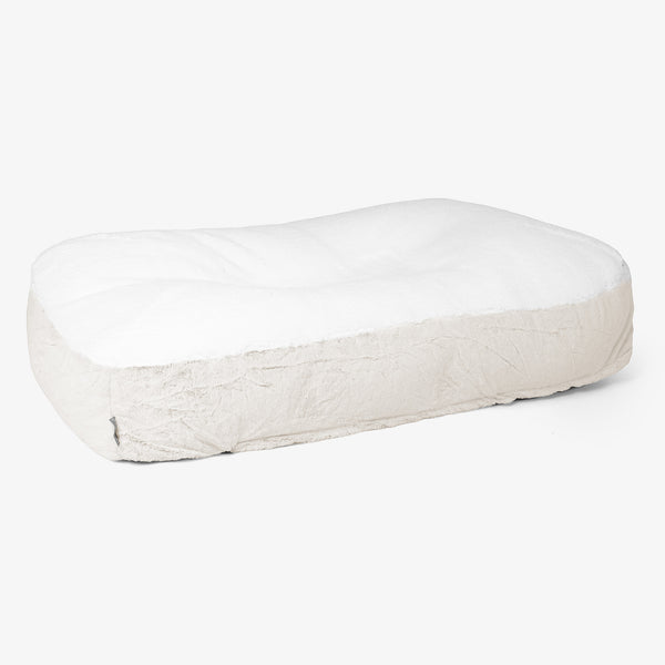 Sloucher XL-hundeseng - Kanin-fuskepels Hvit 01