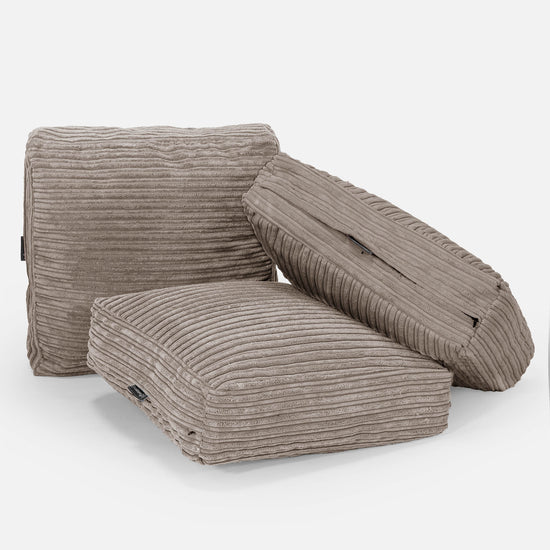 Stor Gulvpute - Kordfløyel Duegrå 04