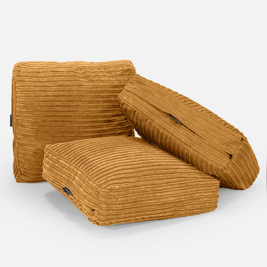 Stor Gulvpute - Kordfløyel Gylden Honning 04