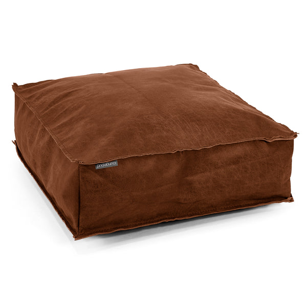 Stor Gulvpute - Vintage Skinn Britisk Brun 01