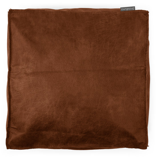 Stor Gulvpute - Vintage Skinn Britisk Brun 02