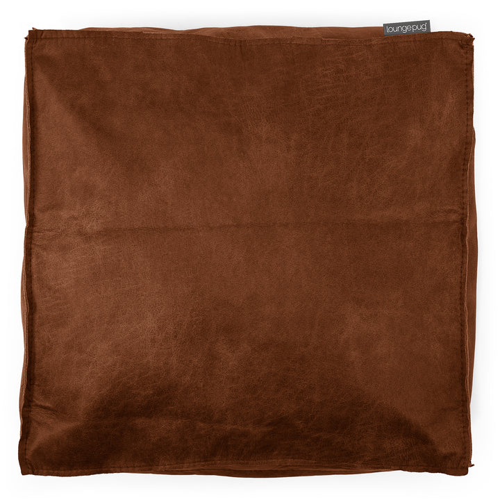Stor Gulvpute - Vintage Skinn Britisk Brun 02