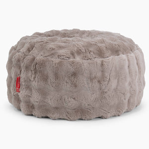 Stor Rund Puff - Falsk Pels Boble Mink