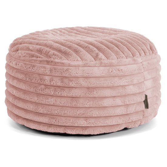 Stor Rund Puff - Ultrabehagelig Kord Støvete Rosa 01