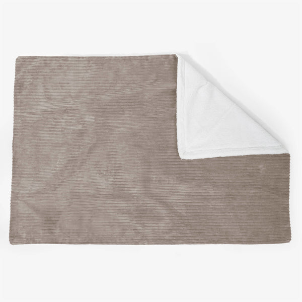 Stort Sherpateppe 140 x 200cm - Kordfløyel Duegrå - 01