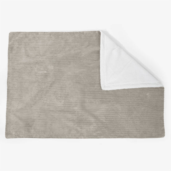 Stort Sherpateppe 140 x 200cm - Kordfløyel Mink - 02