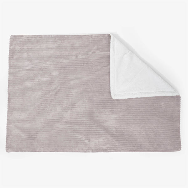 Stort Sherpateppe 140 x 200cm - Kordfløyel Sølvgrå - 01