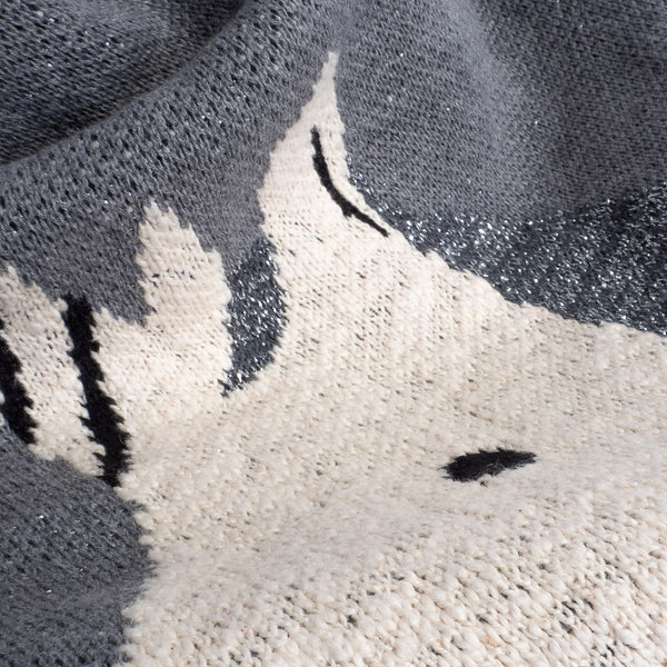 Sofa Pledd / Teppe Barn - Strikket Solo Enhjørning Fabric Close-up Image