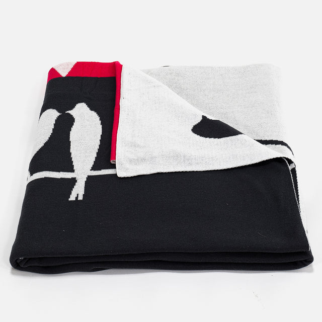 Sofa Pledd / Teppe - Strikket Bird 04