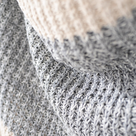 Sofa Pledd / Teppe - Strikket Chester Grå 04