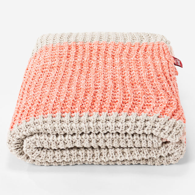 Sofa Pledd / Teppe - Strikket Chester Rosa 03