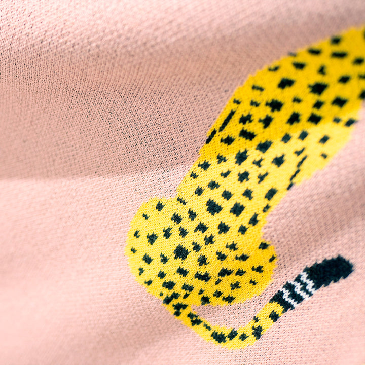 Sofa Pledd / Teppe - Strikket Gepard Rosa 04