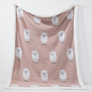 Sofa Pledd / Teppe - Strikket Sau Rosa