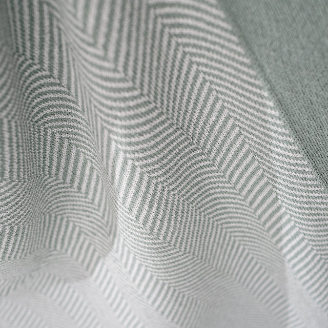 Sofa Pledd / Teppe - Strikket Sildebensmønster Andeggblå 03