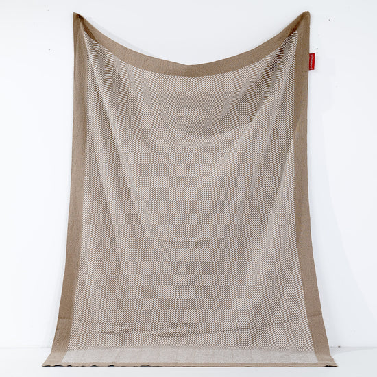 Sofa Pledd / Teppe - Strikket Sildebensmønster Stein 01