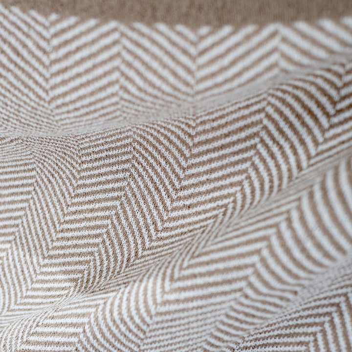 Sofa Pledd / Teppe - Strikket Sildebensmønster Stein 04