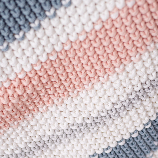 Sofa Pledd / Teppe - Strikket Stripe Pastell 04