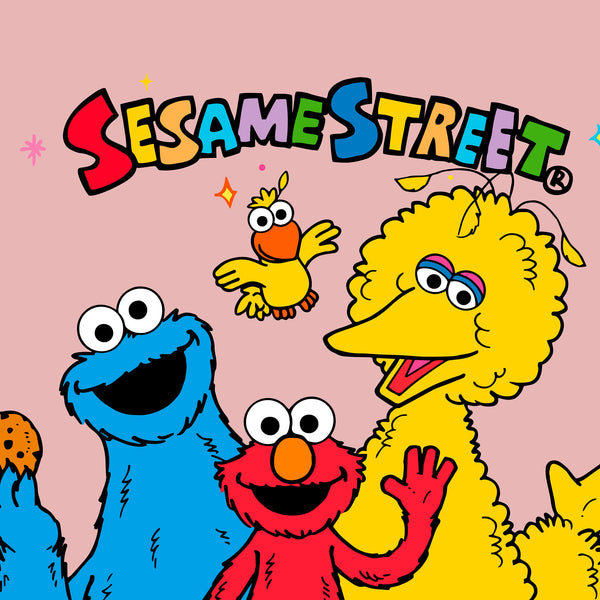 Sloucher Sakkosekk Sofa - Sesame Street Fabric Close-up Image