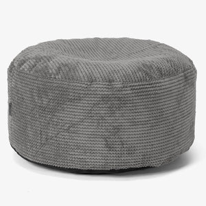 Stor Rund Fotskammel - Pom-pom Koksgrå