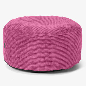 Stor Rund Fotskammel - Pom-pom Rosa