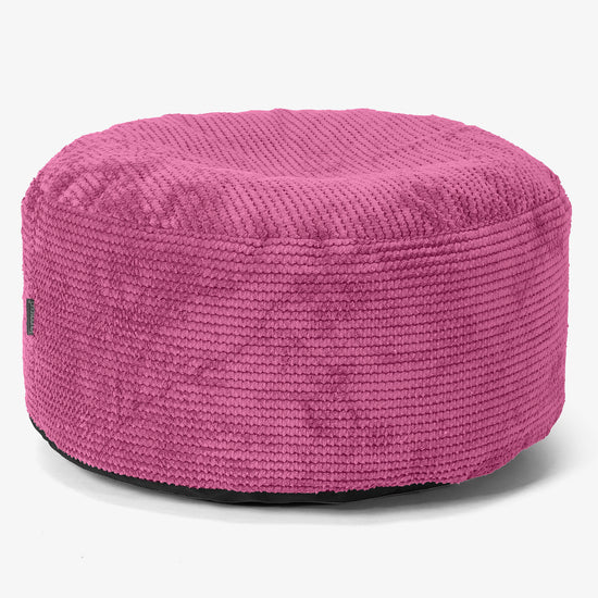 Stor Rund Fotskammel - Pom-pom Rosa 01