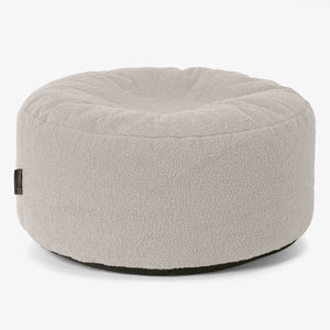 Stor Rund Puff - Bouclé Elfenben