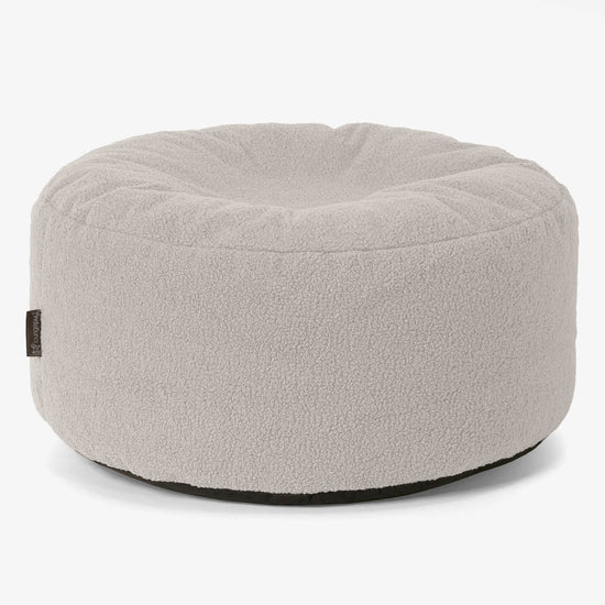 Stor Rund Puff - Bouclé Elfenben 01