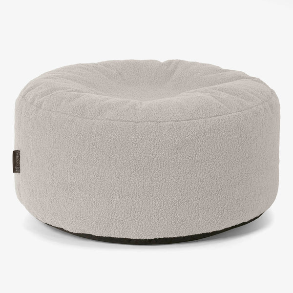 Stor Rund Puff - Bouclé Elfenben 01