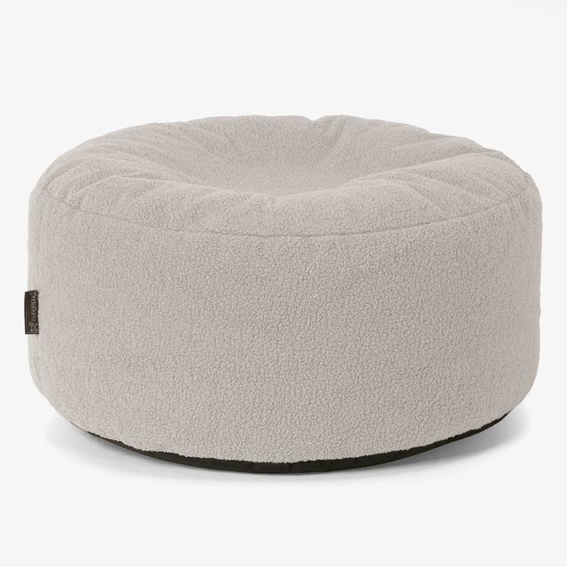 Stor Rund Puff - Bouclé Elfenben 01