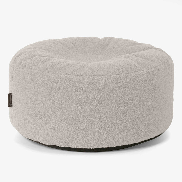 Stor Rund Puff - Bouclé Elfenben 01