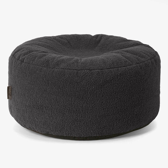 Stor Rund Puff - Bouclé Grafitt 01