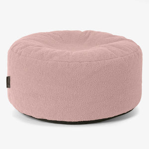 Stor Rund Puff - Bouclé Rosa