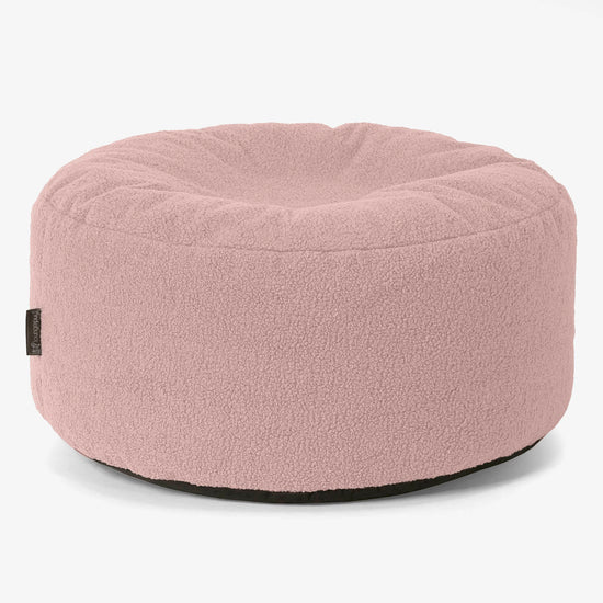 Stor Rund Puff - Bouclé Rosa 01