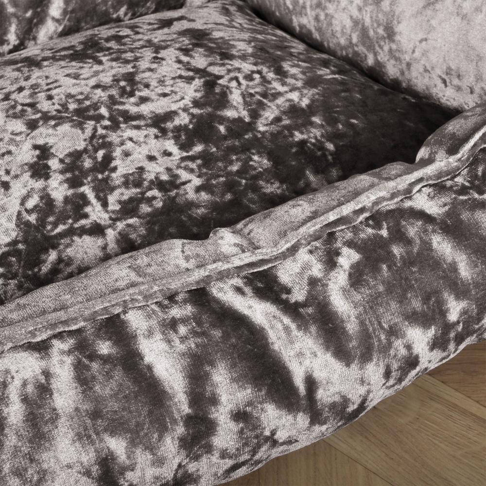 Hundekurv, Ortopedisk Memory Foam Hundeseng for Kjæledyr, Liten, Middels, Stor - Glitrende Sølv