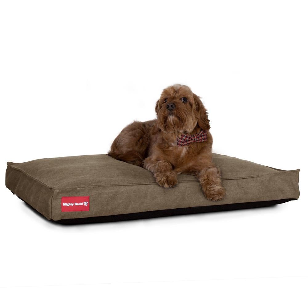 Madrassen, Ortopedisk Memory Foam Hundemadrass for Kjæledyr, Stor, XXL - Steinvasket Denim Khaki
