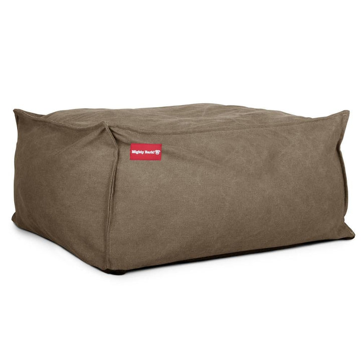 Hundepute / Puff, Memory Foam Hundeseng - Steinvasket Denim Khaki