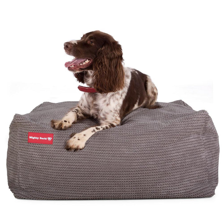 Hundepute / Puff, Memory Foam Hundeseng - Pom-pom Koksgrå