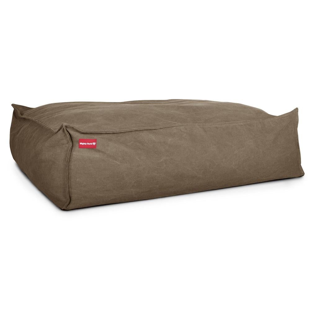 Hundepute / Puff, Memory Foam Hundeseng - Steinvasket Denim Khaki