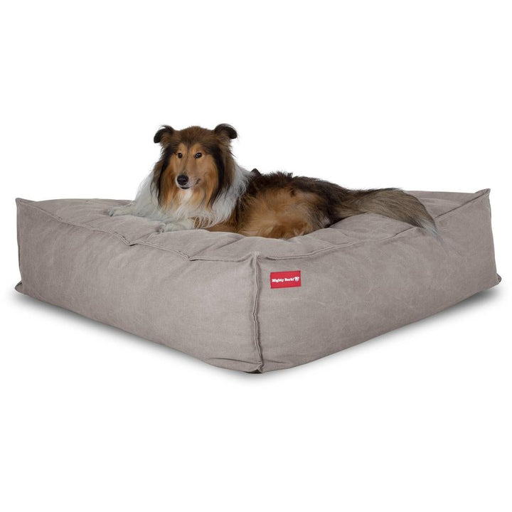 Hundepute / Puff, Memory Foam Hundeseng - Steinvasket Denim Tinn