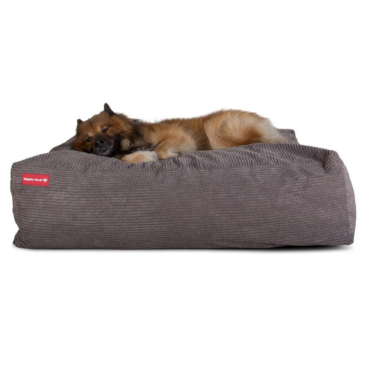 Hundepute / Puff, Memory Foam Hundeseng - Pom-pom Koksgrå
