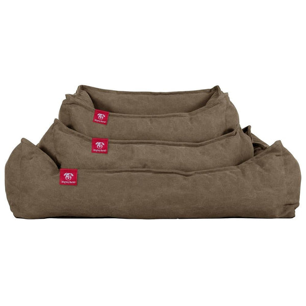 Hundekurv, Ortopedisk Memory Foam Hundeseng for Kjæledyr, Liten, Middels, Stor - Steinvasket Denim Khaki