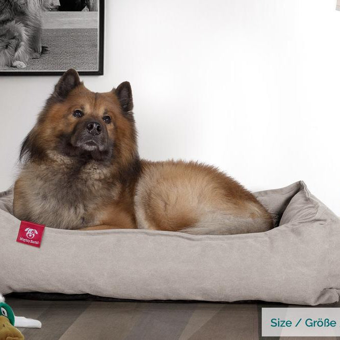 Hundekurv, Ortopedisk Memory Foam Hundeseng for Kjæledyr, Liten, Middels, Stor - Steinvasket Denim Tinn