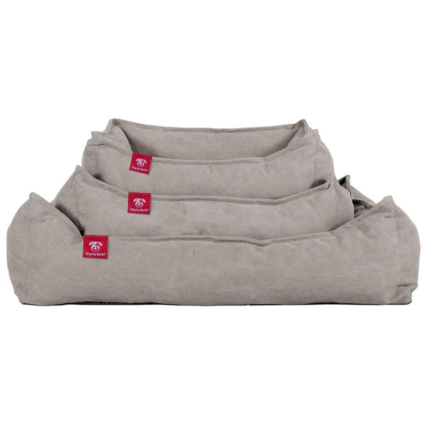 Hundekurv, Ortopedisk Memory Foam Hundeseng for Kjæledyr, Liten, Middels, Stor - Steinvasket Denim Tinn