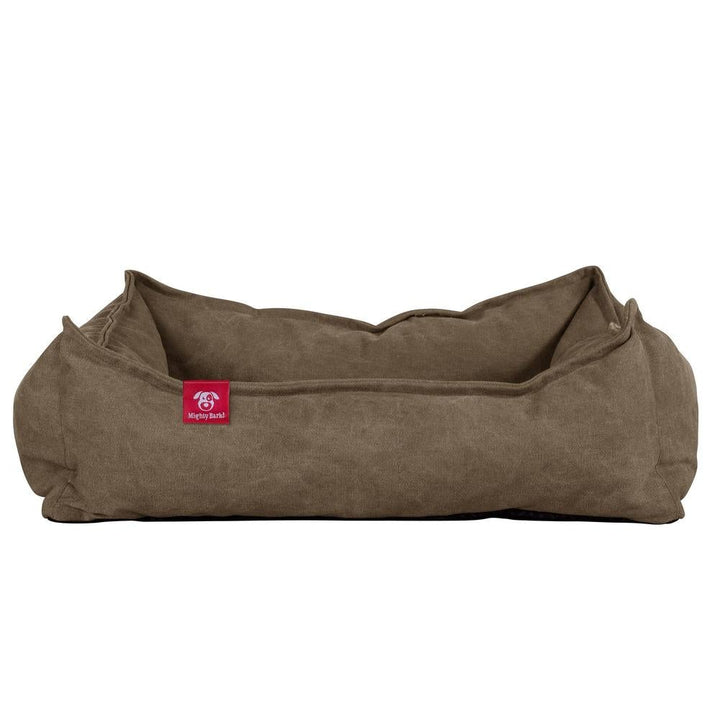 Hundekurv, Ortopedisk Memory Foam Hundeseng for Kjæledyr, Liten, Middels, Stor - Steinvasket Denim Khaki